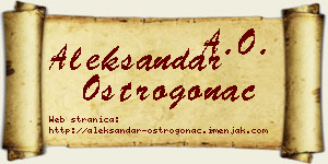 Aleksandar Ostrogonac vizit kartica